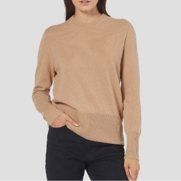 Equipment x Anthropologie Sanni Cashmere Crew Neck XXS Taupe Camel Super Soft - Picture 4 of 17